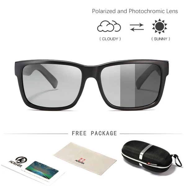 C12 Photochromic KDEAM, квадратные, поляризационные солнцезащитные очки, мужские, модные, для вождения, солнцезащитные очки, спортивный стиль, очки, ультралегкие, оправа, мужские, Gafas RX119 - Цвет линз: C12 Photochromic