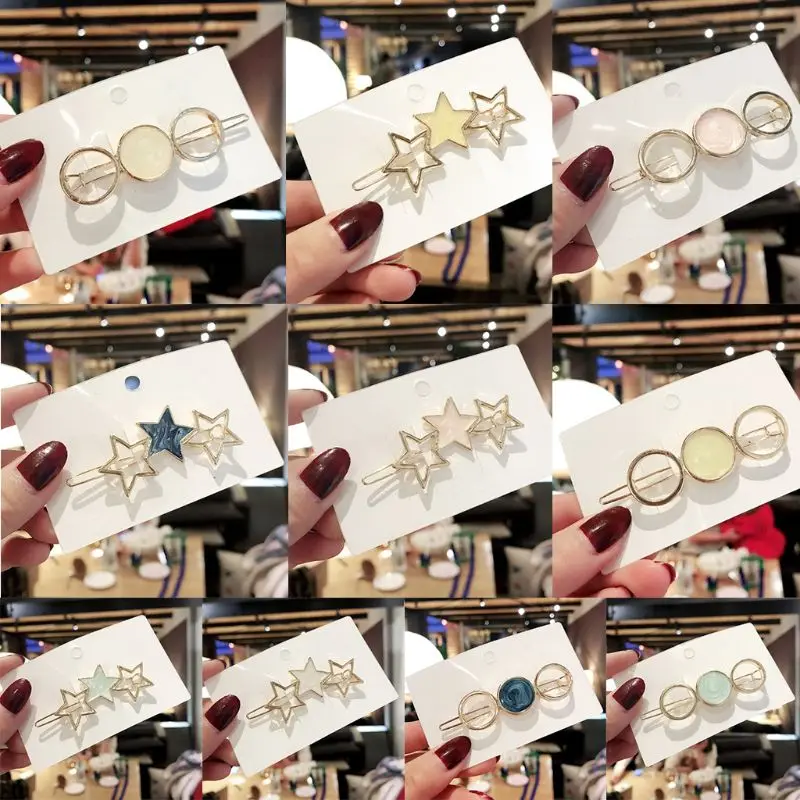 Заколки для волос Металлические геометрические в японском стиле | Украшения и