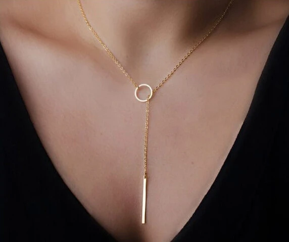 

NANBO New Fashion Necklace for Women Vintage Long Round Line Gold Necklaces & Pendants Bijoux JK017