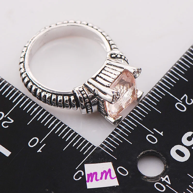 Женское серебряное кольцо в виде морганита модель F718 размер 6 7 8 9 10|silver name ring|ring