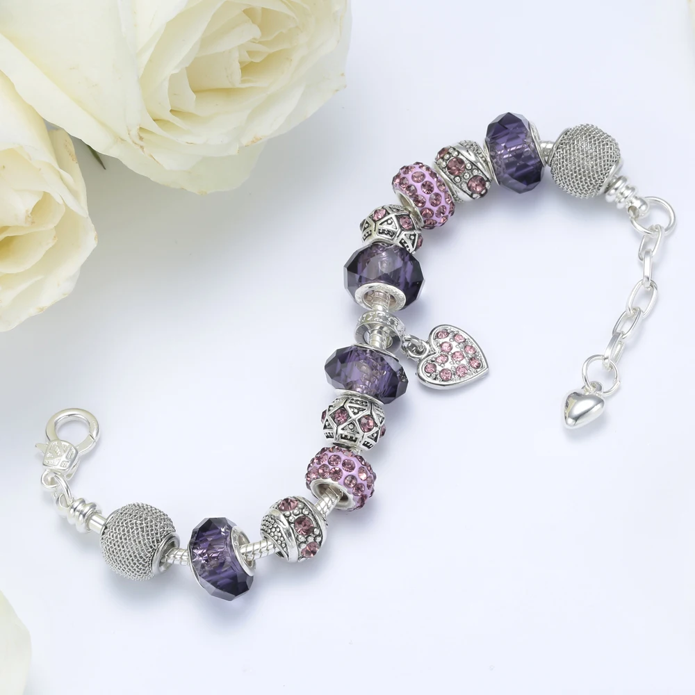 2017 европейские высококачественные хрустальные бусины серебряные