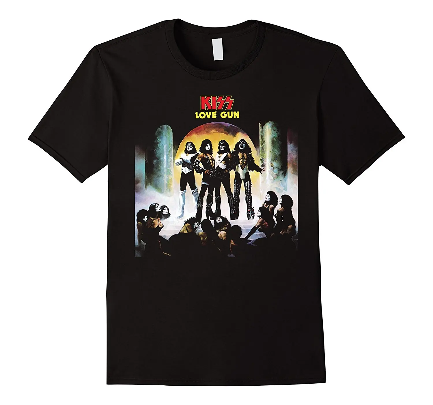 2018 Летняя мода Для мужчин футболки с круглым вырезом KISS-1977 любовь пистолет