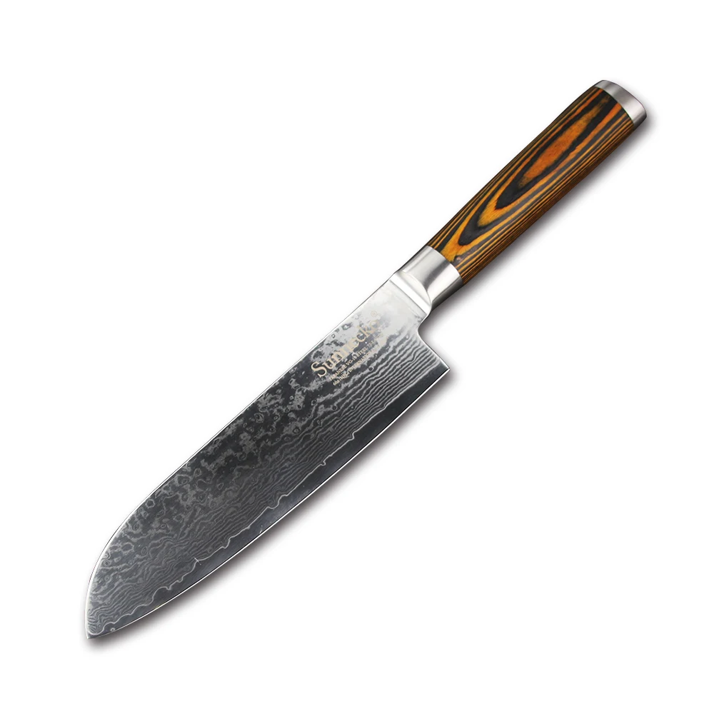 SUNNECKO 7 &quotДамаск Santoku нож японский VG10 сталь сильная твердость лезвия кухонные ножи
