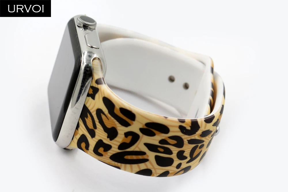 URVOI силиконовый ремешок для apple watch спортивный ремешок для iWatch apple watch Series 5 4 3 2 1 Замена Фламинго леопарда 40 мм 44 мм