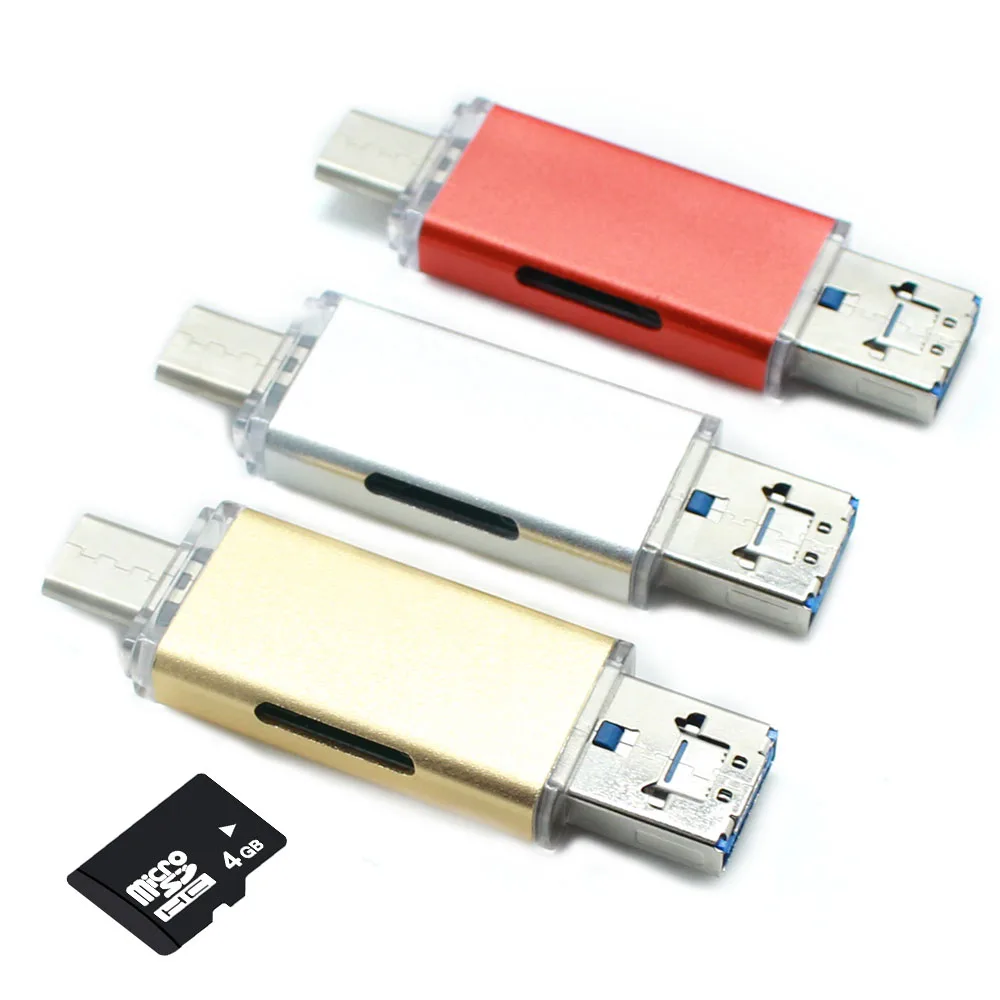 Type C кардридер 3 в 1 высокоскоростной TF адаптер USB 0 OTG карта памяти для смартфона