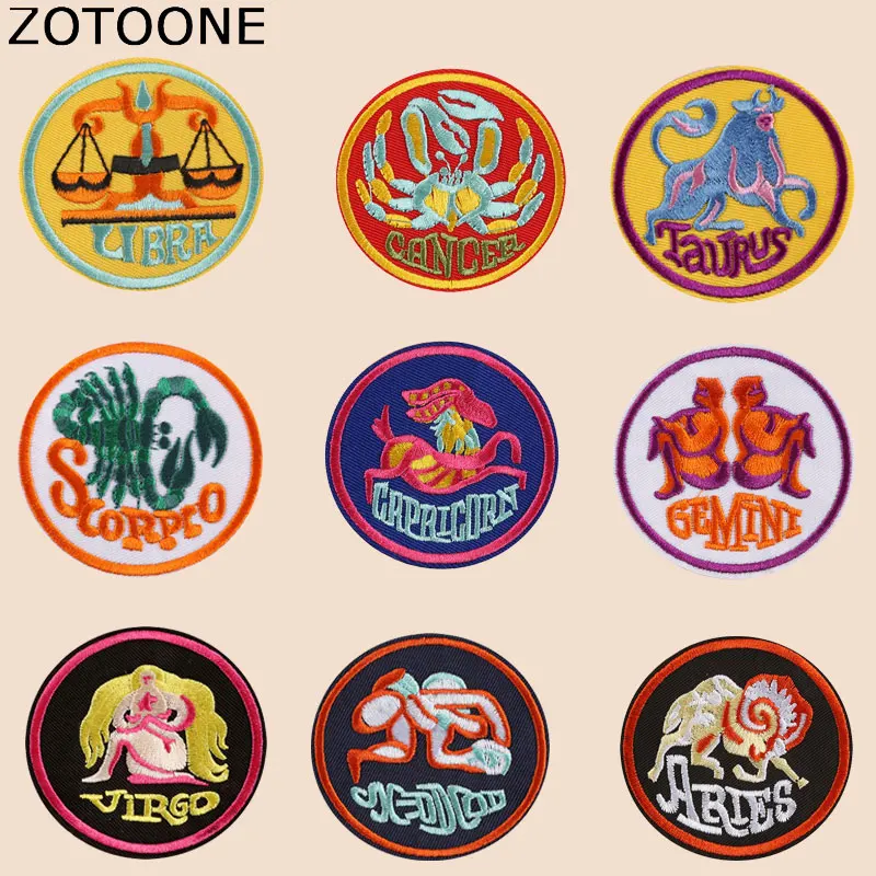 Нашивки ZOTOONE с созвездиями круглые наклейки сделай сам Термотрансферная