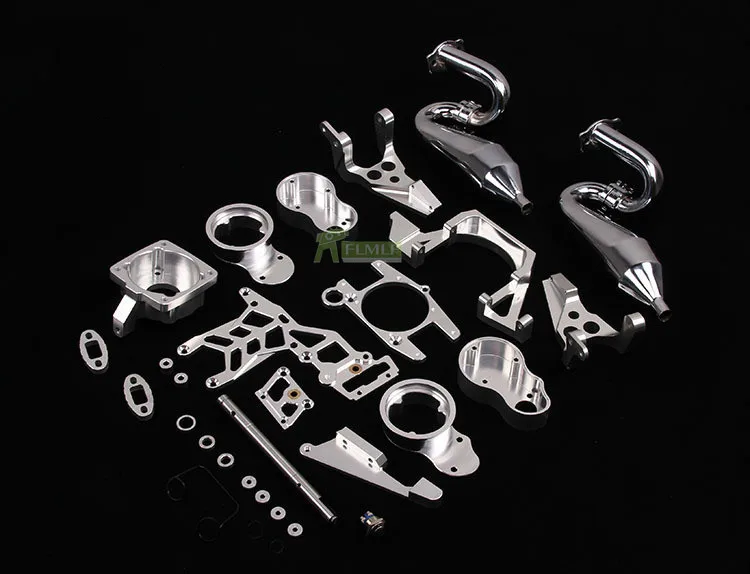 Двухцилиндровый двигатель выхлопной кронштейн комплект подходит для 1/5 HPI Rovan km