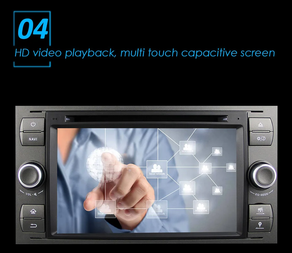 Eunavi 2 Din Android 9 4G 64G Автомобильный DVD для FORD S-Max Kuga Fusion Transit Fiesta Focus II gps мультимедийный плеер Радио стерео dsp