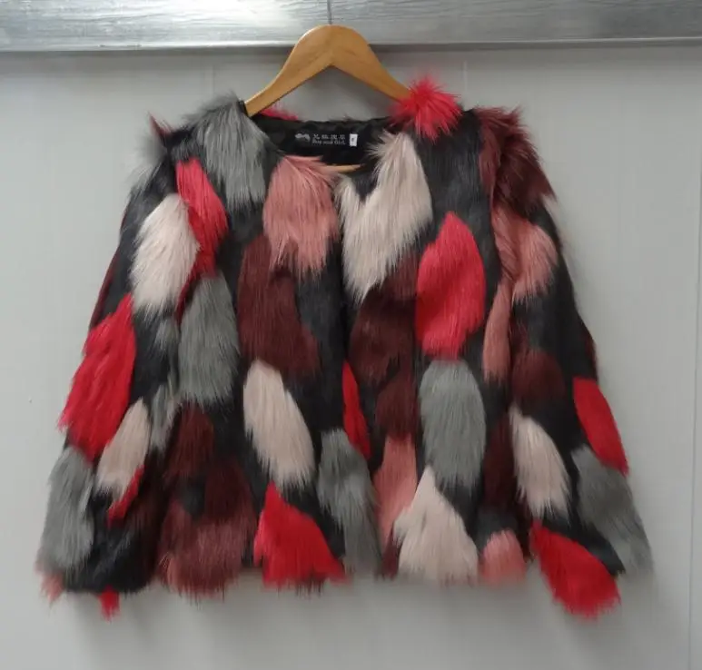 Xs/6Xl женская зимняя осенняя куртка из искусственного меха, имитация смешанных цветов, большой размер, элегантная женская верхняя одежда из искусственного меха J2369