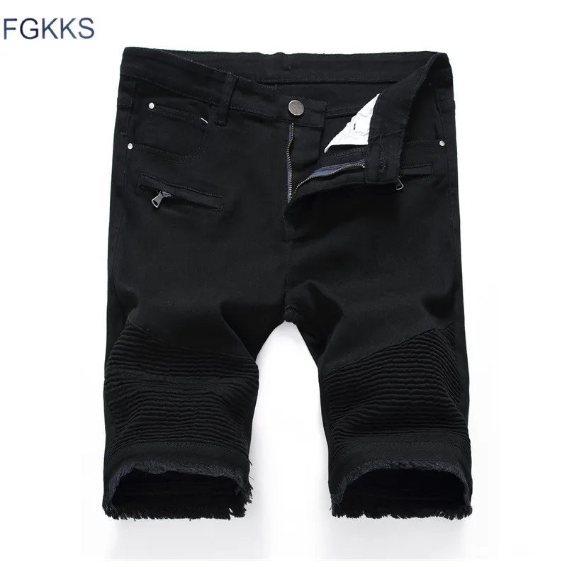 FGKKS мужские джинсовые шорты 2019 летние новые модные брендовые повседневные узкие