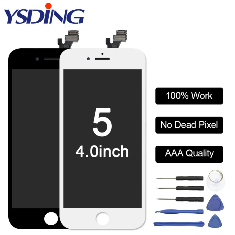 Качество AAA 4 &quotЖК-экран для iPhone 5 5S ЖК-дисплей сборки Замена с оригинальным
