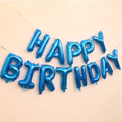 blue HB Шар с буквами на день рождения, 16 дюймов, фольгированные шары на день рождения, украшение, розовое золото, алфавит, воздушные шары, детские подарки, игрушка, шар - Цвет: blue HB