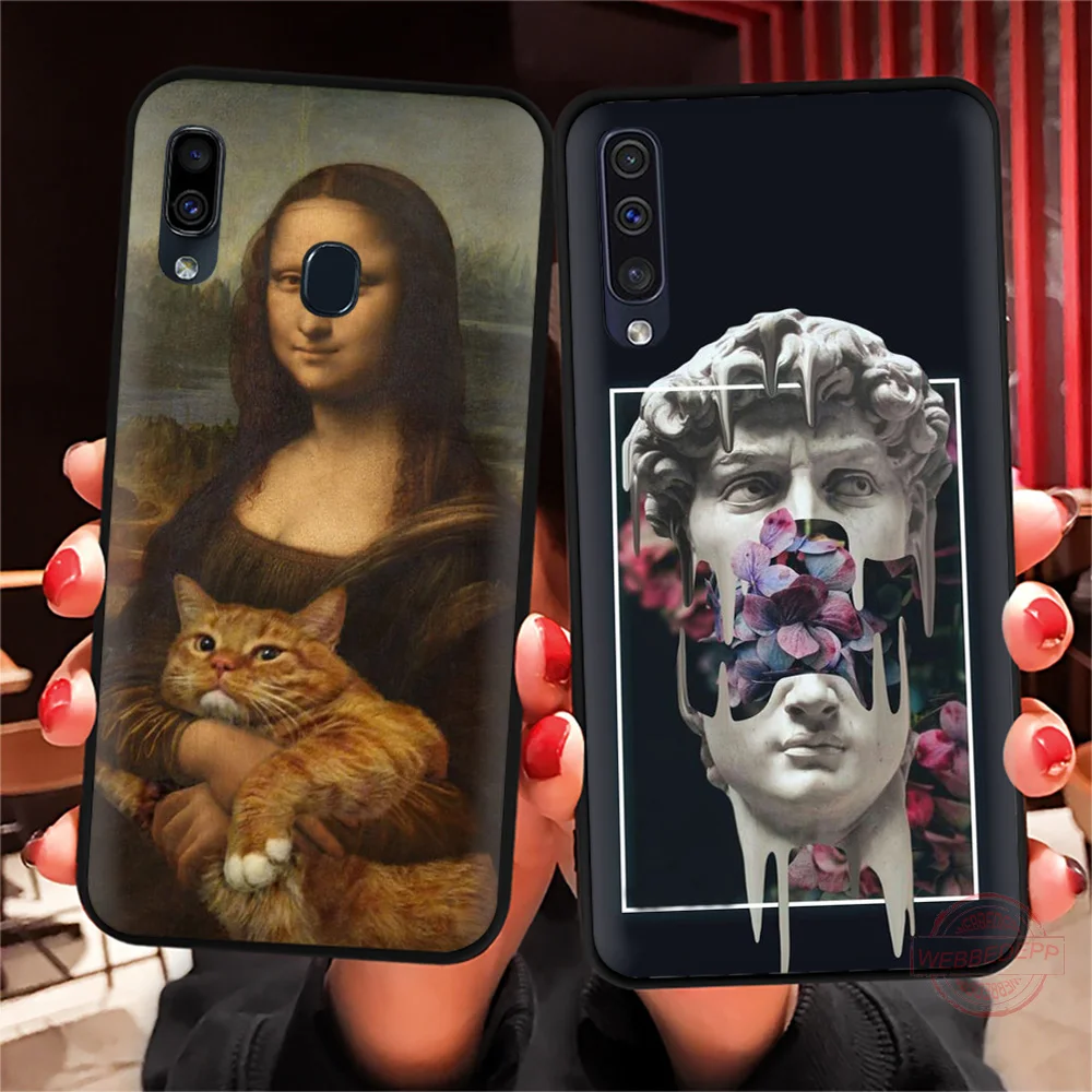 WEBBEDEPP Мона Лиза искусство Дэвид линии Мягкий чехол для Samsung A3 детей 5 6 7 8 9 J6 A10 A20 A30