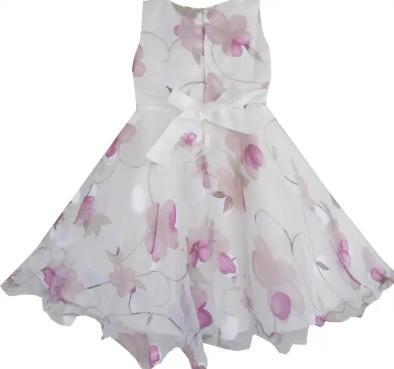Girls Dress Purple Flower Bow Tie Wedding Party Children Clothes Size 2020 Summer Princess Dresses 3-8 Carnival Vestidos | Детская