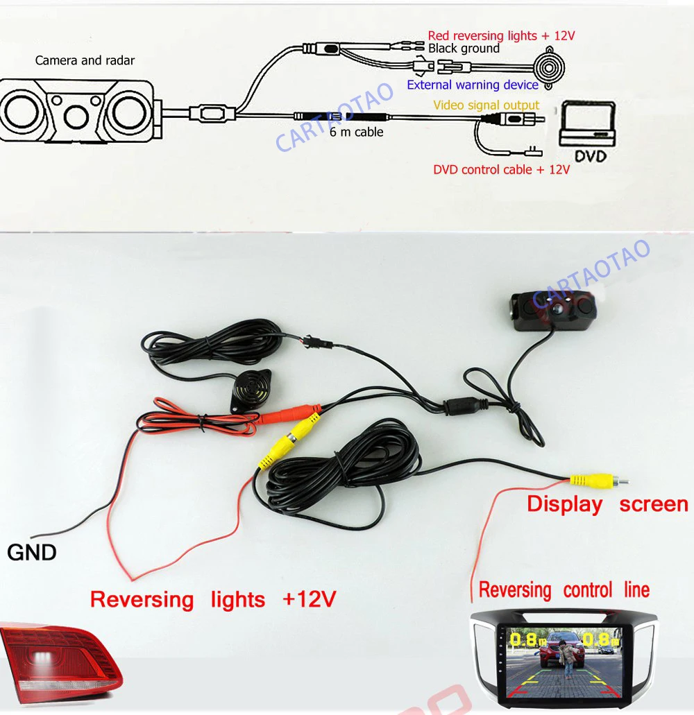 Car Radar and Rear View Camera Multi-function Universal Sensor Early Warning Detector Rearview Vehicle | Автомобили и мотоциклы