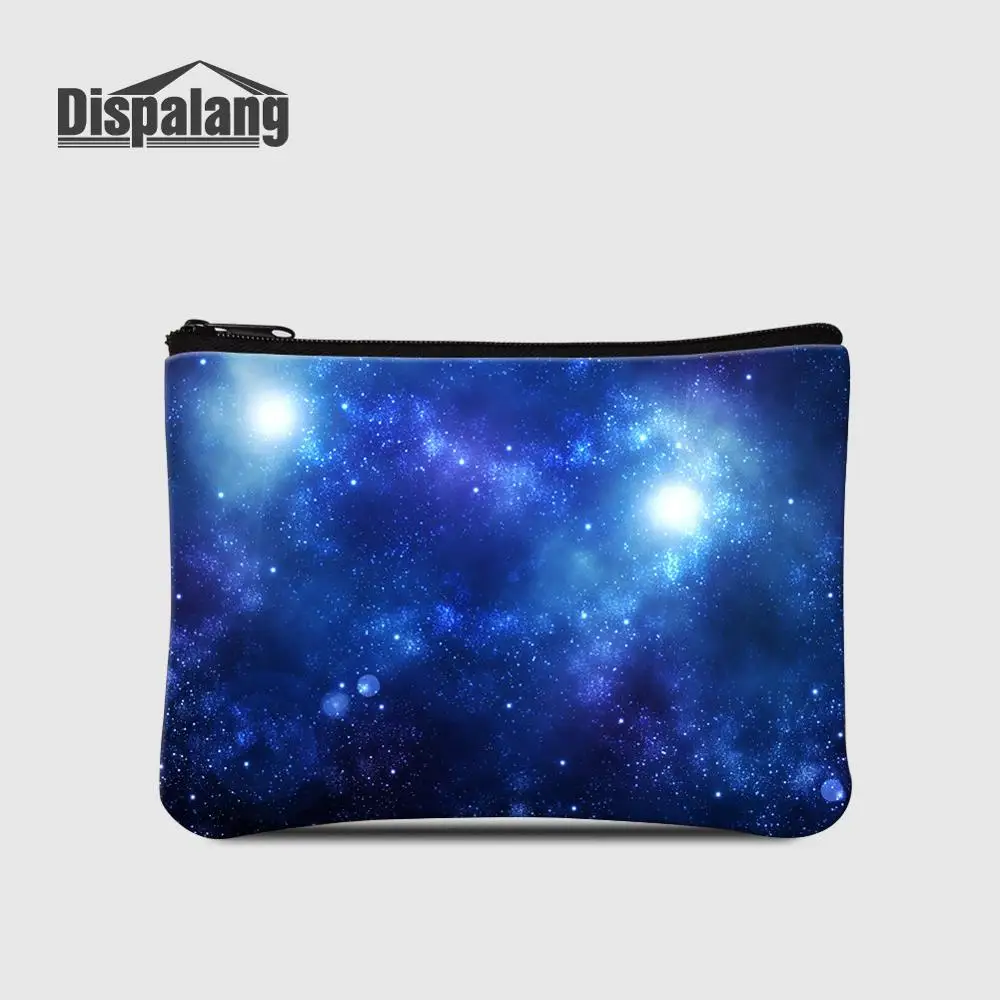 Dispalang Universe Galaxy принт женский кошелек на молнии брендовый Кошелек для монет дизайнерская открытка чехол для телефона Девочки Мальчики Дети деньги сумка - Цвет: Лаванда