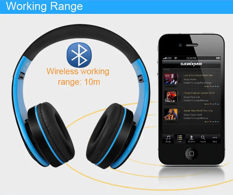 YTOM Складные Bluetooth наушники Беспроводная гарнитура стерео наушники с микрофоном Поддержка TF карты для iphone xiaomi