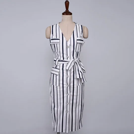 Merderheow новый 2017 летом женские темперамент полосой рукавов dress женская