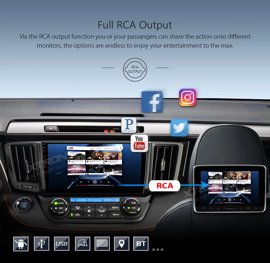 XTRONS 10 1 &quotAndroid 7 автомобильный стерео радио плеер RCA GPS Canbus DAB + OBD WIFI без DVD для Toyota RAV4