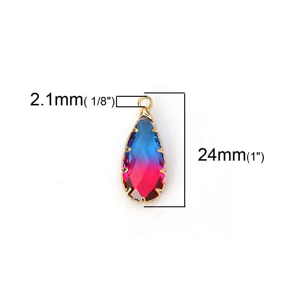 DoreenBeads подвески из меди и стекла золотые красные зеленые красочные граненые