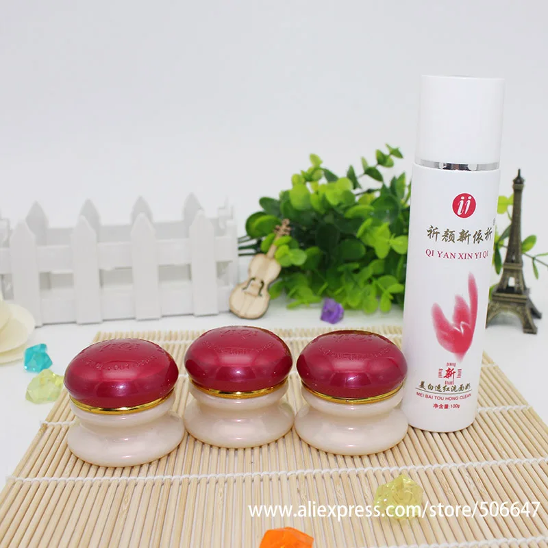 Free shipping Yiqi Beauty Whitening Red Cover Set ABC cream bai li tou hong dffective 7 days female | Day Creams &amp Moisturizers