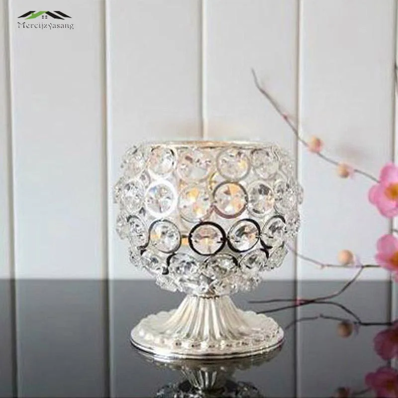 3 шт./лот новые металлические подсвечники с кристаллами серебряная стойка