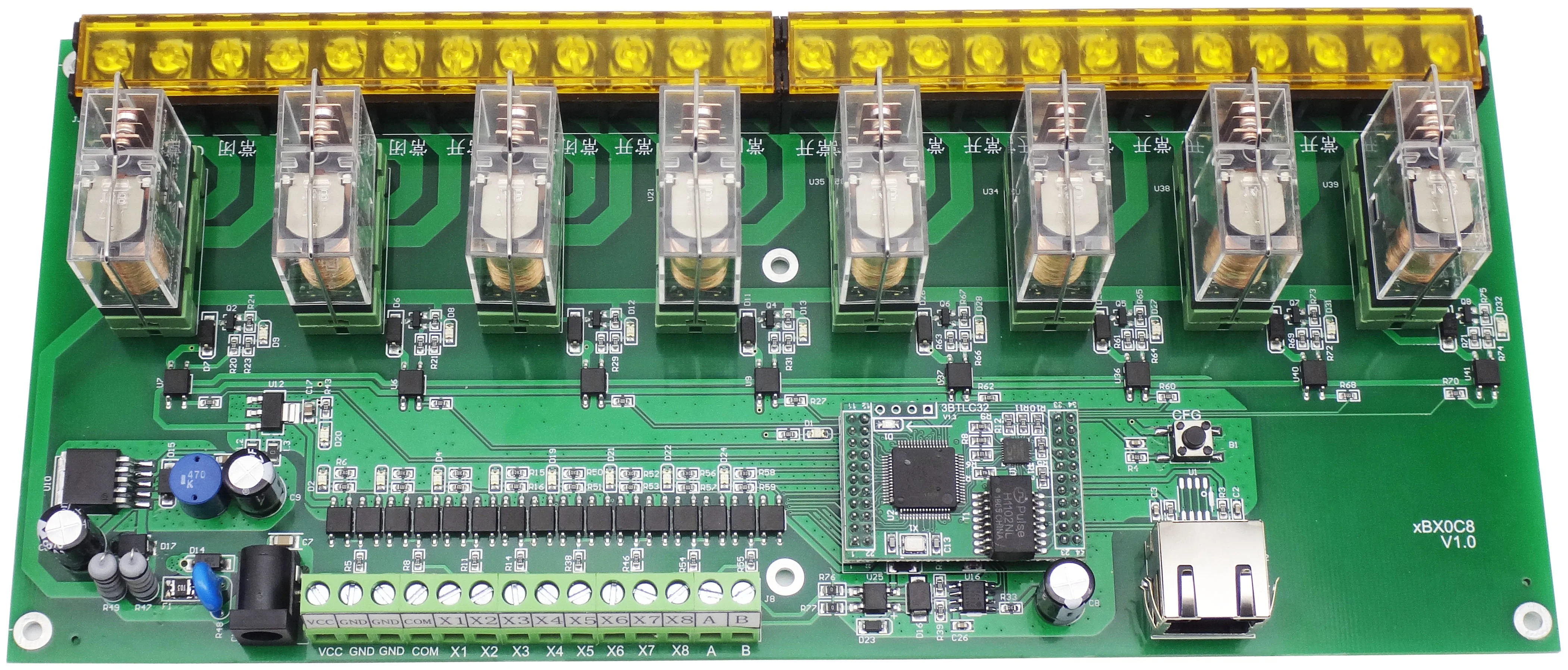 8-канальная сеть 16A плата управления/RS485/Modbus TCP/RTU/изоляция/Промышленный