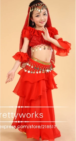 Бесплатная доставка новый бренд для девочек танца живота зеленый желтый красный