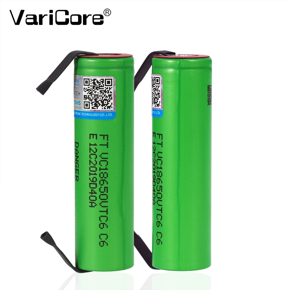Батарея VariCore VTC6 10 шт. батарея 18650 3 7 В 3000 мА · ч 30 А разряд для US18650VTC6 батарейки