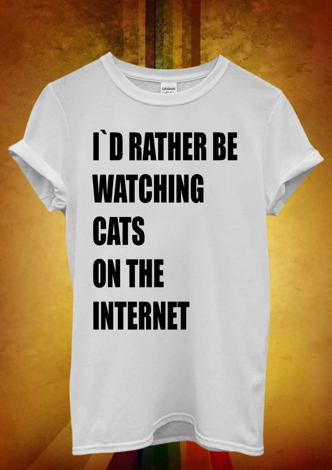 I 'd pret Be Watching Cats Интернет мужская и женская футболка унисекс топ жилет 877 новые