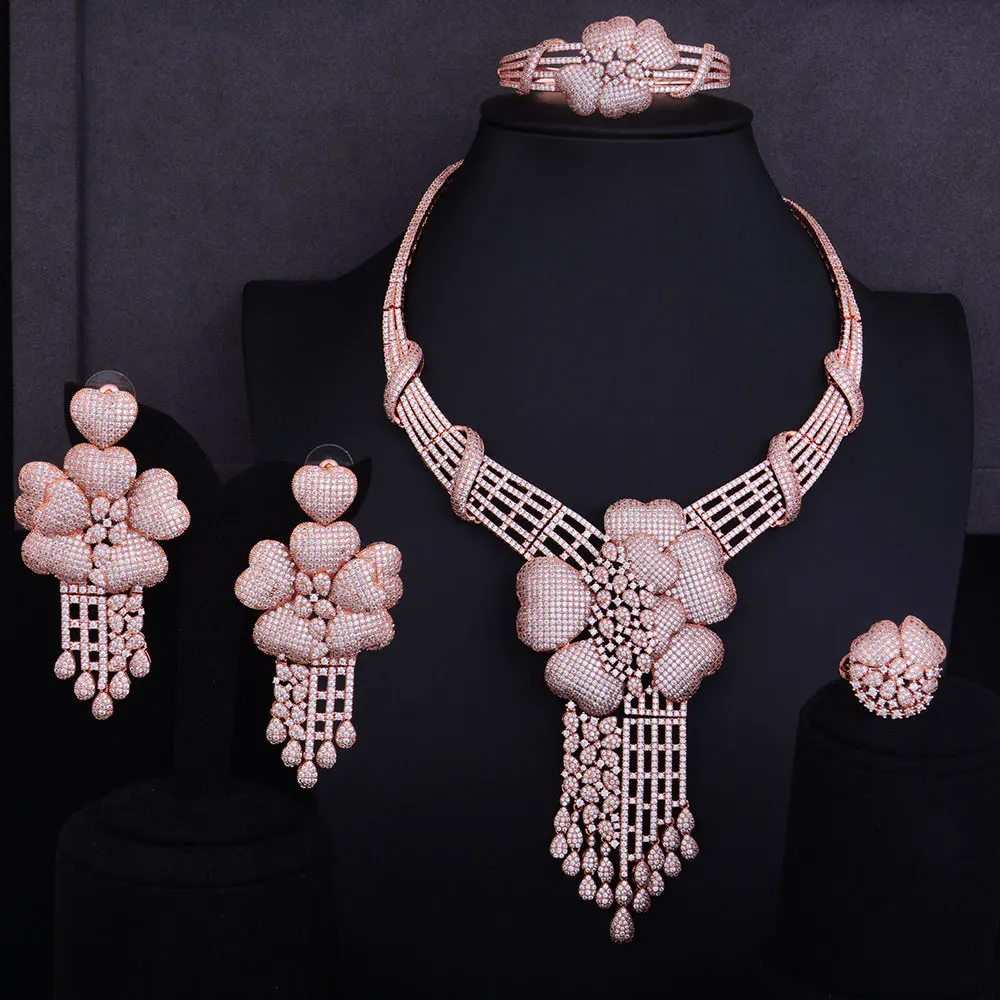 Женский Свадебный комплект из колье и серёг с фианитом | Украшения аксессуары