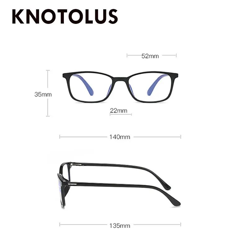 Knotolus Для женщин мужские очки для чтения черный красный TR90 ультра-легкий Ретро