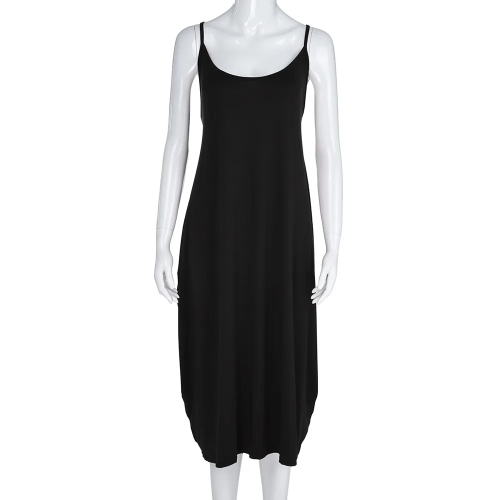 Платье женское летнее большого размера на тонких бретельках без рукавов с