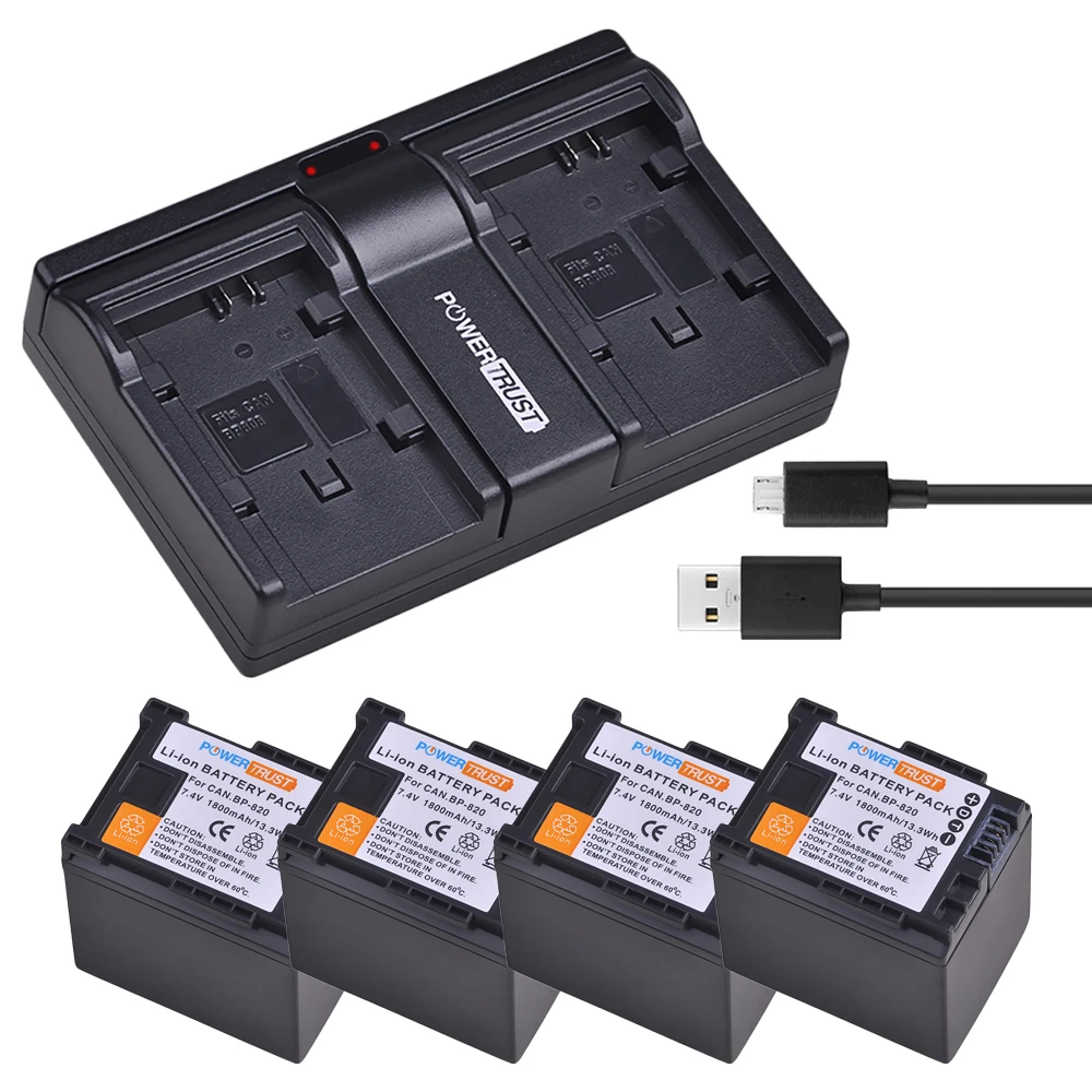 Аккумулятор BP820 BP 820 4x1800 мАч быстрая зарядка для фотокамера Canon VIXIA HF G30 XA20 XA25 XA30 HFG21