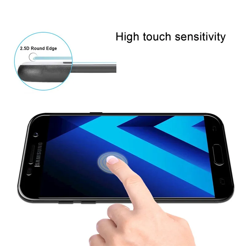 Защитное закаленное стекло для Samsung Galaxy A5 A7 2018 A3 J3 J5 J7 2017 2016 S 7 6 Note 5 Prime защита