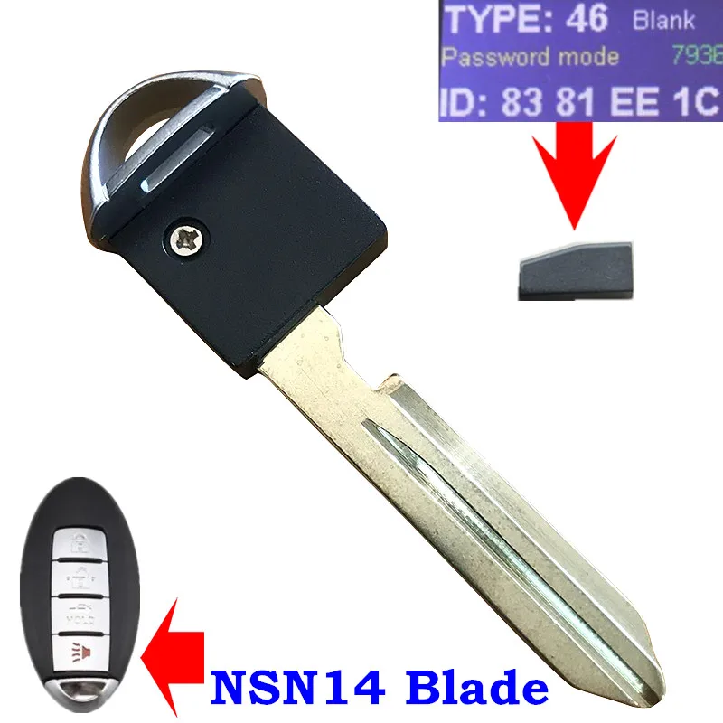 Prox Smart Key дистанционного ключа без ключа аварийная вставка Uncut лезвие с ID46 чипом транспондера для Nissan Infiniti Alitma куб «Армада»