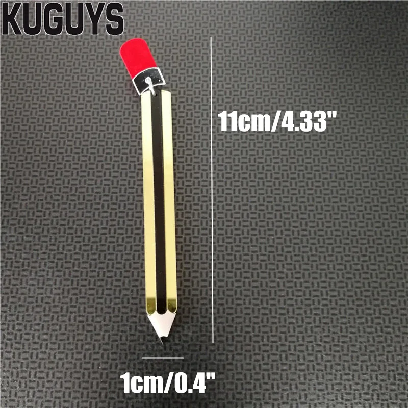 KUGUYS 11cm Long Women's Pencil Drop Earrings HipHop Rock Hyperbole Fashion Gold Mirror Jewelry | Украшения и аксессуары