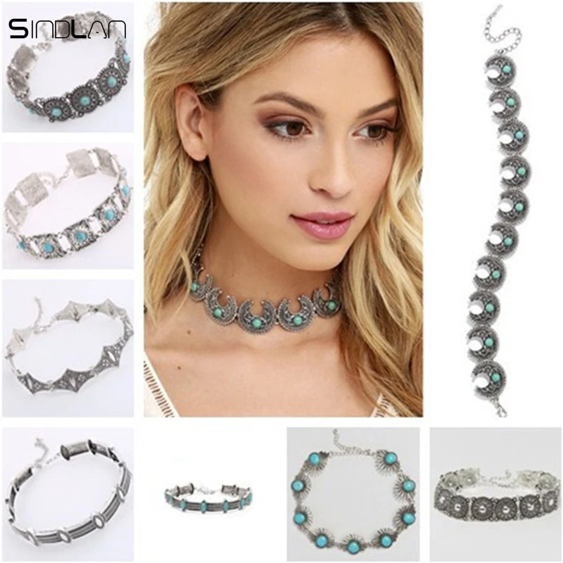 Новая мода винтажное ювелирное изделие Бохо металлический воротник Богемия