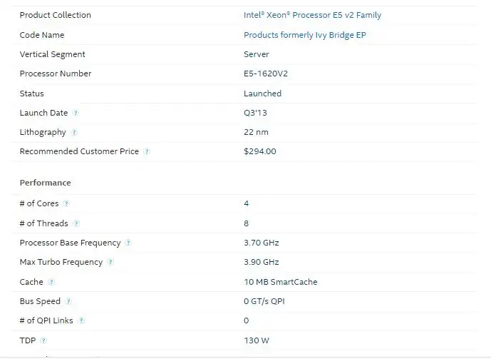 Intel Ксеон E5 1620 v2/L3 Кэш 10 м 22nm/3,7-3,9 ar1ar/ГГц/fclLGA 2011 гнездо, 4-ядерный, E5 1620 v2 процессор