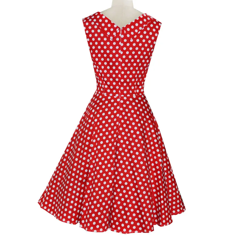 

Party dresses 2018 summer dress sleeveless wrapped Lapel Polka Dot Dress Slim plus size women clothing fashion woman dresses