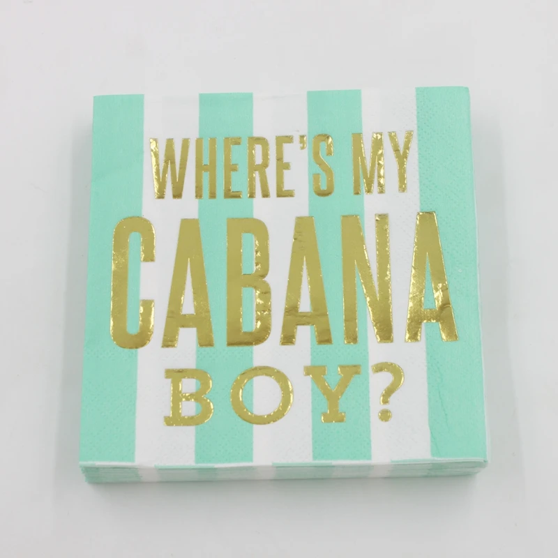 [RainLoong] 3 пары напитков золотая фольга бумажная салфетка где находится My Cabana Boy