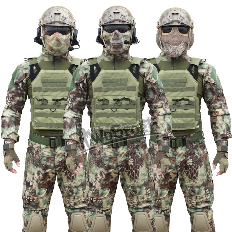 WoSporT CS тактический Набор 13-в-1 ghillie костюмы тактические костюмы с шлемом маска гарнитура очки пояс жилет ноги сумка функциональные стропы
