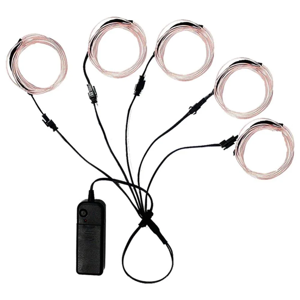 Электролюминесцентный провод белый гибкий неоновый светильник для Хэллоуина