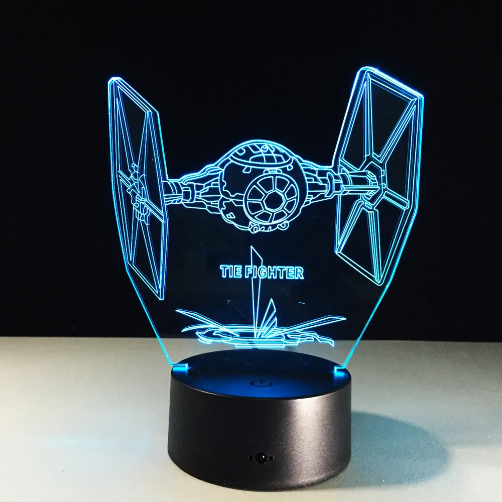 

Cool Fighter 3D lamp LED 7 Colored change lights sitting room baby Small night light Halloween decorations for boy's gift