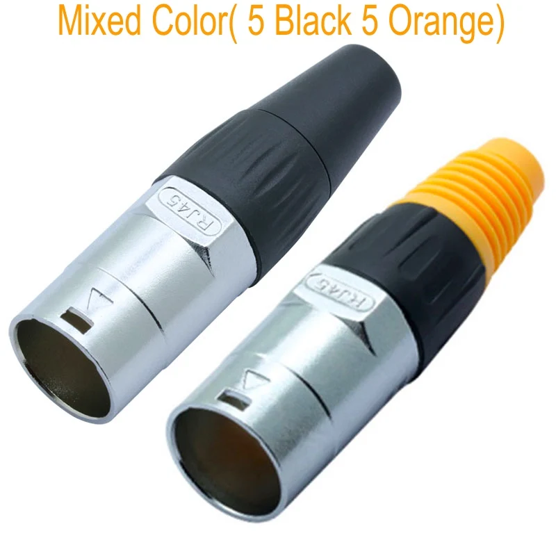 Mixed Male Plug 100 шт./лот водонепроницаемый RJ45 Женский панельный монтаж прямой/правый угол 8P8C RJ45 Ethernet разъем IP65 водонепроницаемый разъем - Цвет: Mixed Male Plug