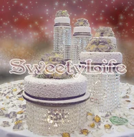 5pcsset wedding decoration crystal transparent acrylic cake holder birthday cake stand party decor
