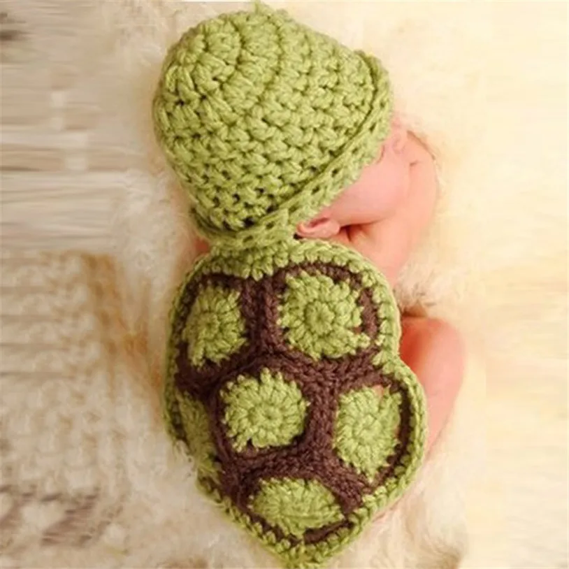 

TELOTUNY newborn photography props Turtle Knit Crochet Clothes Beanie Hat a801 c