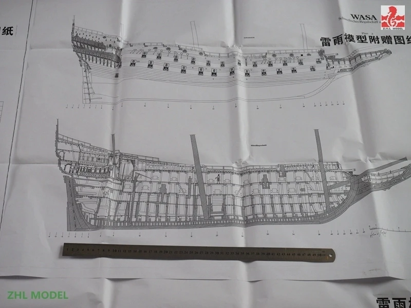 ZHL шведский военный корабль Vasa wScale 1/78 резьба по дереву груша деревянная модель корабль наборы