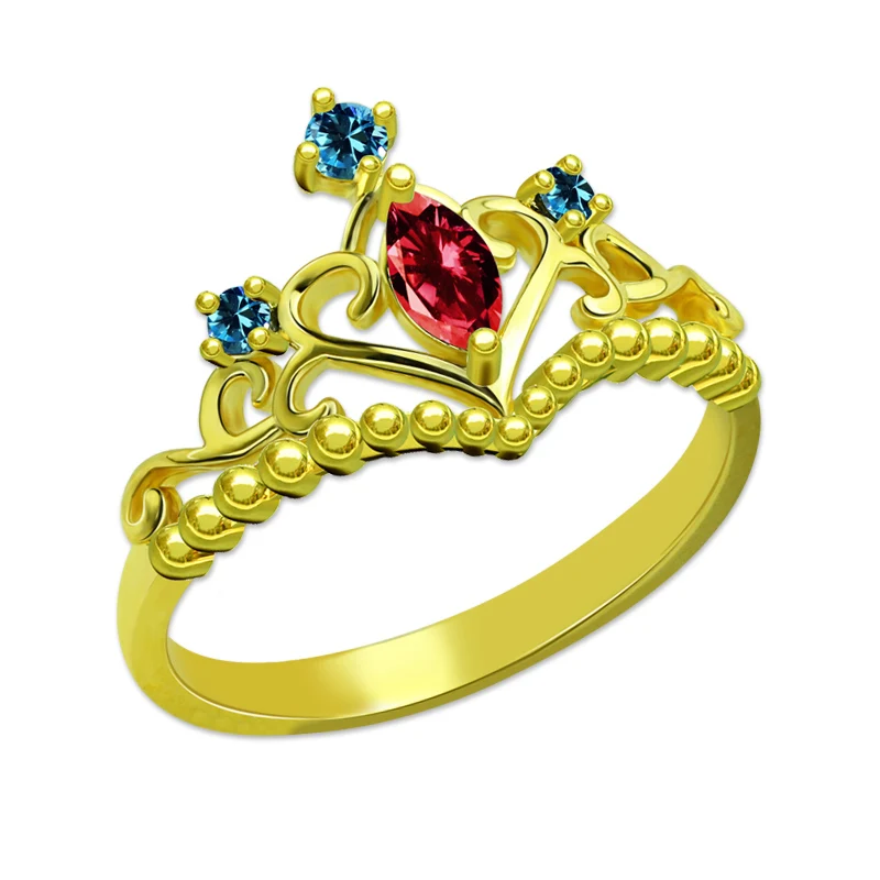 AILIN уникальное кольцо-тиара принцессы по месяцу рождения золотого цвета корона