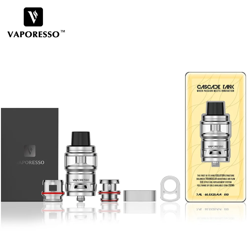 Оригинал Vaporesso Cascade Subohm танк 7 мл емкость Vape распылитель 510 протектора